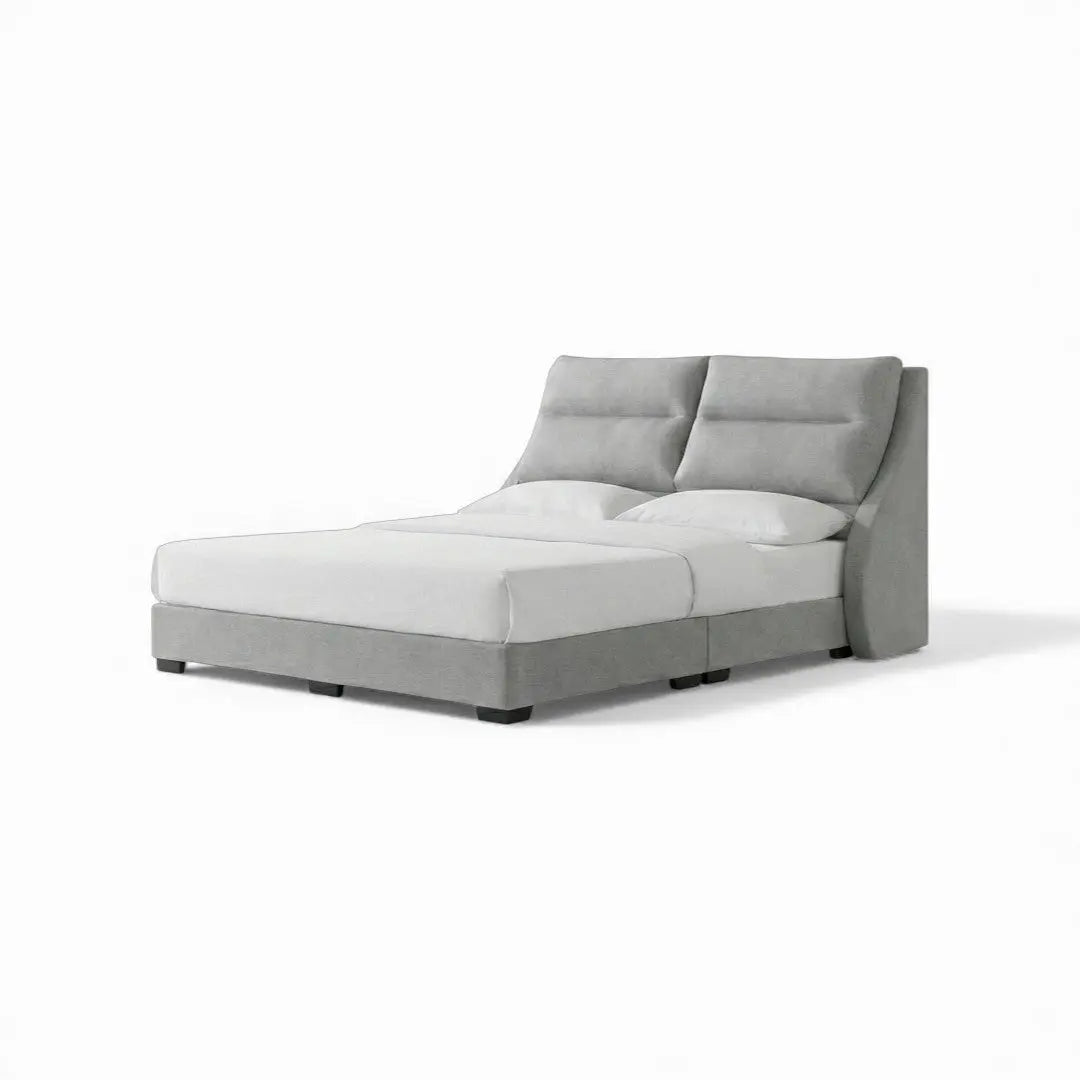 Opelle Fabric Bed Frame with Cushioned Headboard Grandeur Furnishings