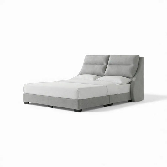 Opelle Fabric Bed Frame with Cushioned Headboard Grandeur Furnishings