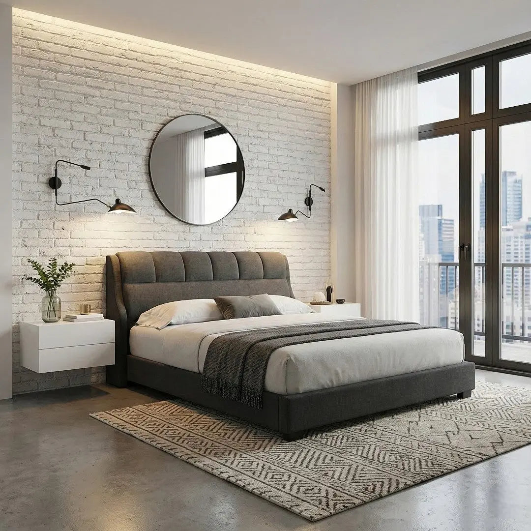 Olera Divan Bed Frame - Luxury Cushioned Headboard with Wing Design Grandeur Furnishings