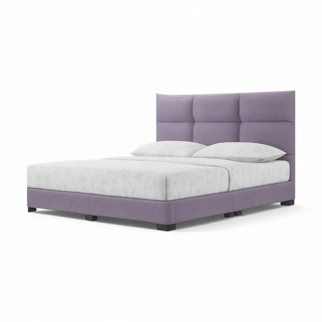 Novessa Modern Designer Bed Frame | Moisture-Proof Fabric Divan Base | Minimalist Headboard Grandeur Furnishings
