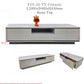 Regale Sintered Stone TV Console with Open Media Shelf | Modern Luxury Storage Cabinet | Rounded Edges Grandeur Furnishings