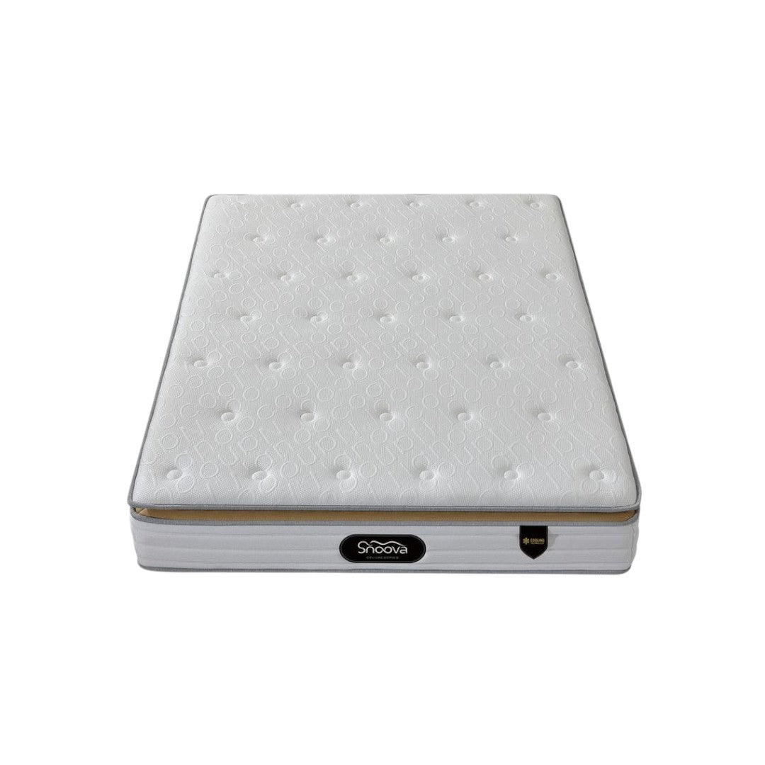 Snoova Deluxe 12" Mattress | HD Foam Pillow Top, Cooling Ice Silk Fabric & 7-Zone Pocketed Spring Grandeur Furnishings