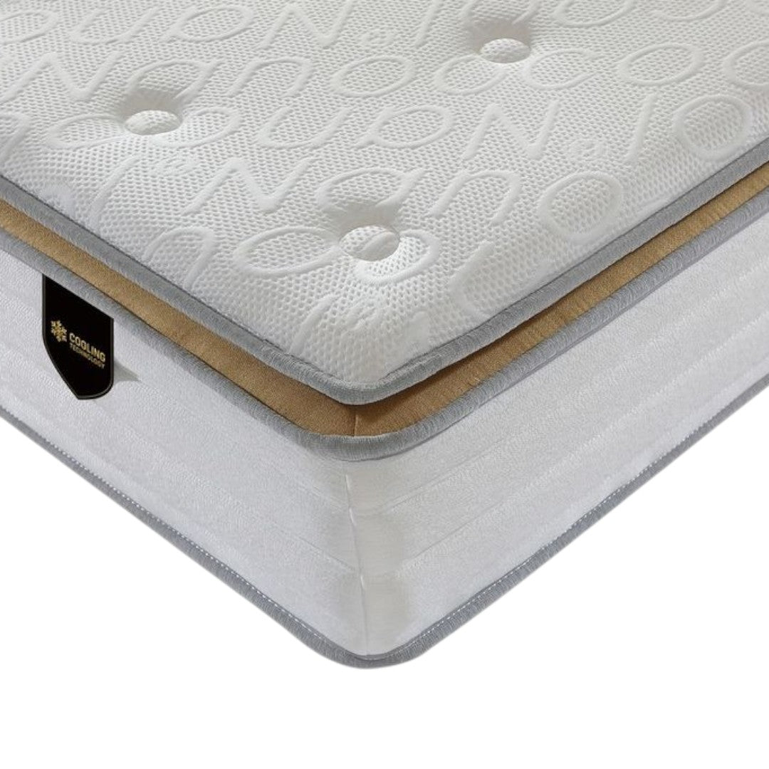 Snoova Deluxe 12" Mattress | HD Foam Pillow Top, Cooling Ice Silk Fabric & 7-Zone Pocketed Spring Grandeur Furnishings