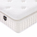 Snoova NeuroTech quilted mattress corner and side label, close-up