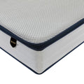 Snoova Premiere mattress corner with navy edge piping, close-up