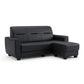 Sleek 3-Seater Sofa with Ottoman Foot Stool Grandeur Furnishings
