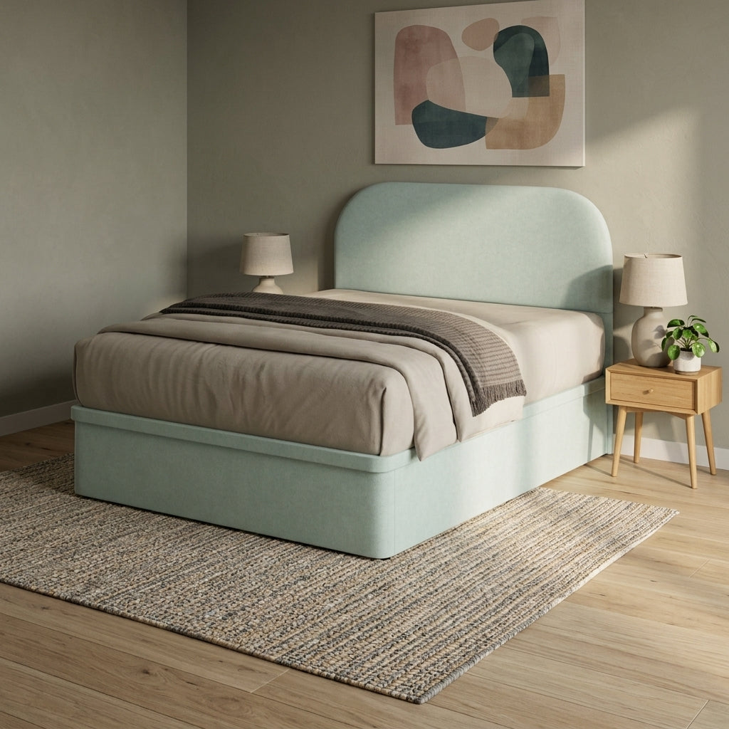 Minimalist Pet-Friendly Fabric Storage Bed Frame Grandeur Furnishings
