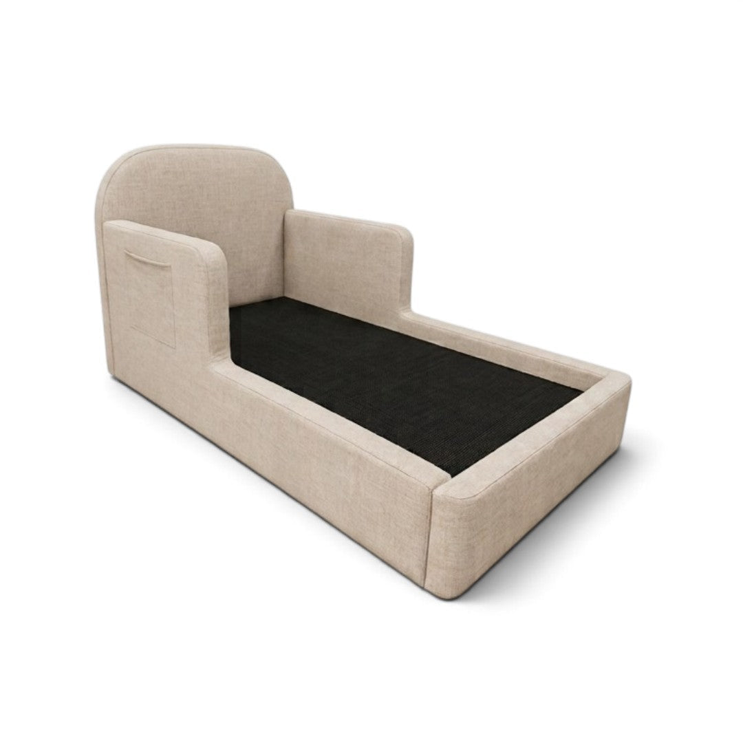 Elaris Fabric Bed Frame with Side Guard Panels Grandeur Furnishings