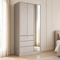 Linden mirrored wardrobe beside a bed in a bright bedroom