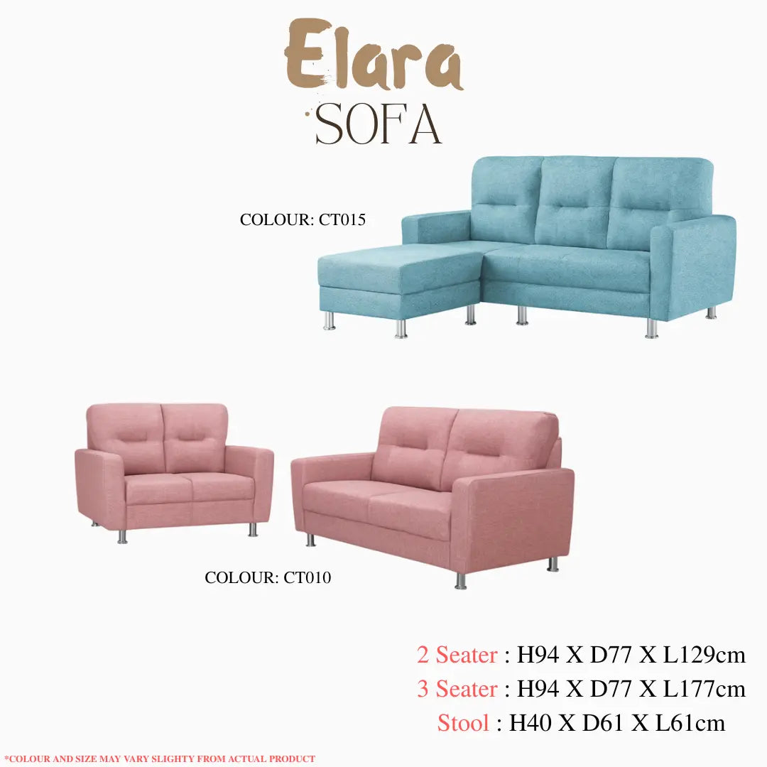 Elara Contemporary Fabric Sofa Set with Metal Legs - Available in 2-Seater, 3-Seater & L-Shape Configuration with Ottoman Grandeur Furnishings