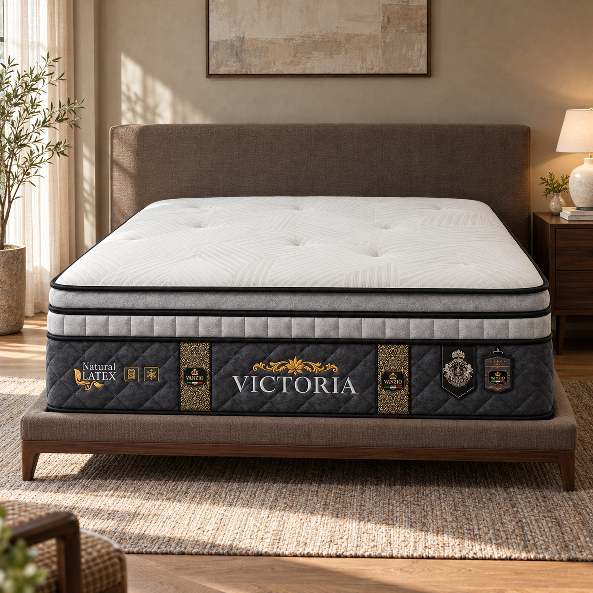 Vanzio Italia Victoria 15-Inch Latex Pocket Spring Mattress Grandeur Furnishings