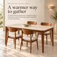 Valenza Travertine Top & Solid Wood Dining Set Grandeur Furnishings