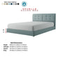 Novelle Fabric Bed Frame with Grid Tufted Dual Panel Grandeur Furnishings