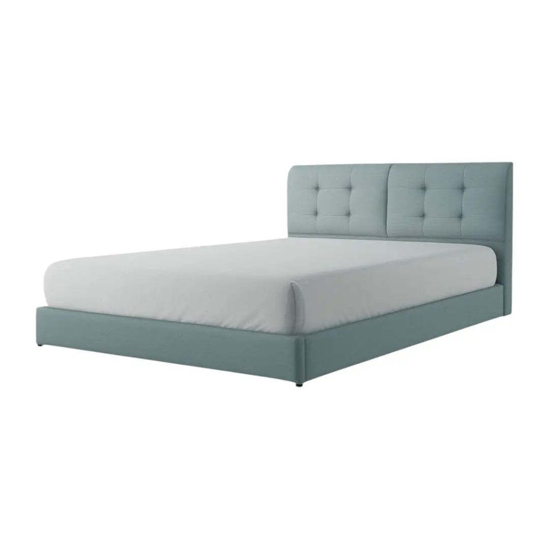 Novelle Fabric Bed Frame with Grid Tufted Dual Panel Grandeur Furnishings