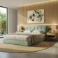 Novelle Fabric Bed Frame with Grid Tufted Dual Panel Grandeur Furnishings