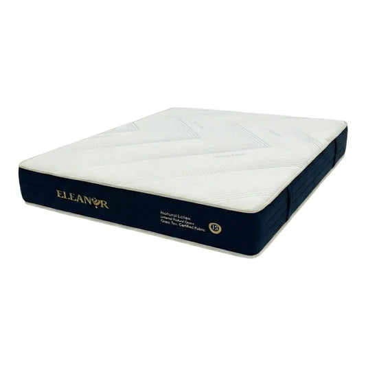 Eleanor 10" Natural Latex Mattress with Arctic Cool Ice Silk Top | Medium Firm Orthopedic Support Foam | Hypoallergenic & Anti-Dust Mite Grandeur Furnishings