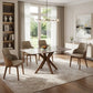 Elegant Marble Dining Table Set with Ash Wood Base & Armchairs 1+4 Grandeur Furnishings