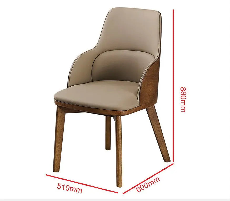 Elegant Marble Dining Table Set with Ash Wood Base & Armchairs 1+4 Grandeur Furnishings