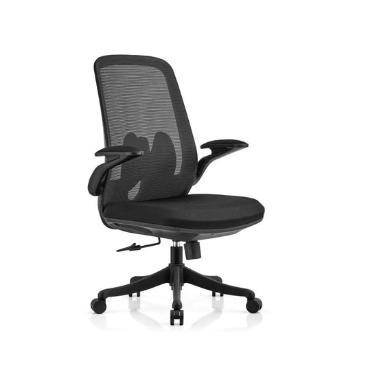 Breathable Mesh Office Chair with Liftable Armrests, Adjustable Lumbar Support & Tilt Lock Grandeur Furnishings