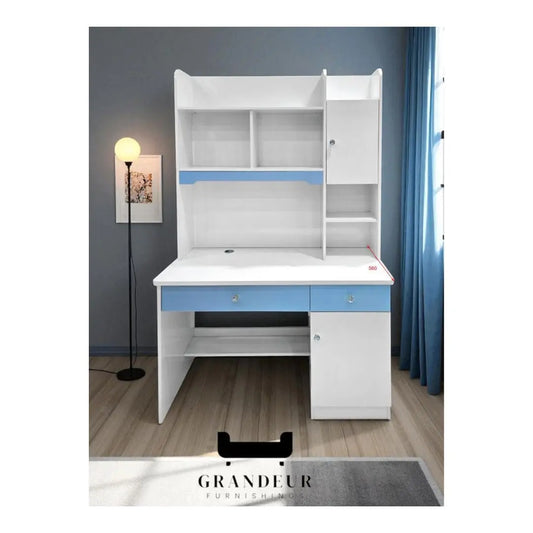 Study Table with Shelves and Storage Grandeur Furnishings