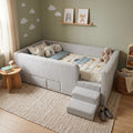 Grey Caelia enclosed daybed with bedding and access steps