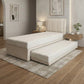Averra Vertical Channel Tufted 2-in-1 Pull Out Bed - Moisture Repellent Fabric & Smooth Roll Out Trundle Grandeur Furnishings