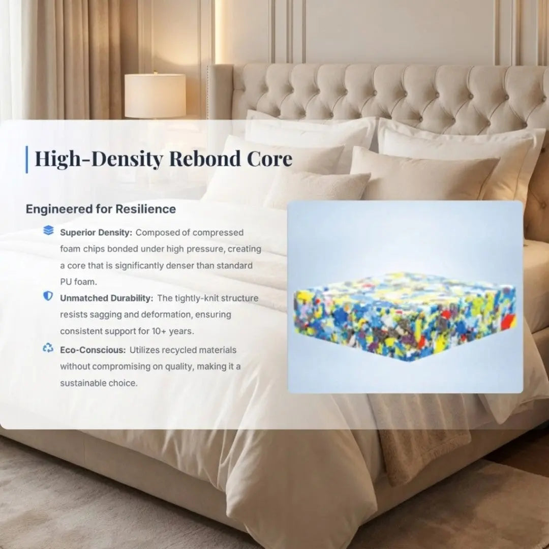 ZenSupport 8" Rebond Foam Mattress - Medium Firm Orthopedic Mattress with Quilted Fabric Top Grandeur Furnishings