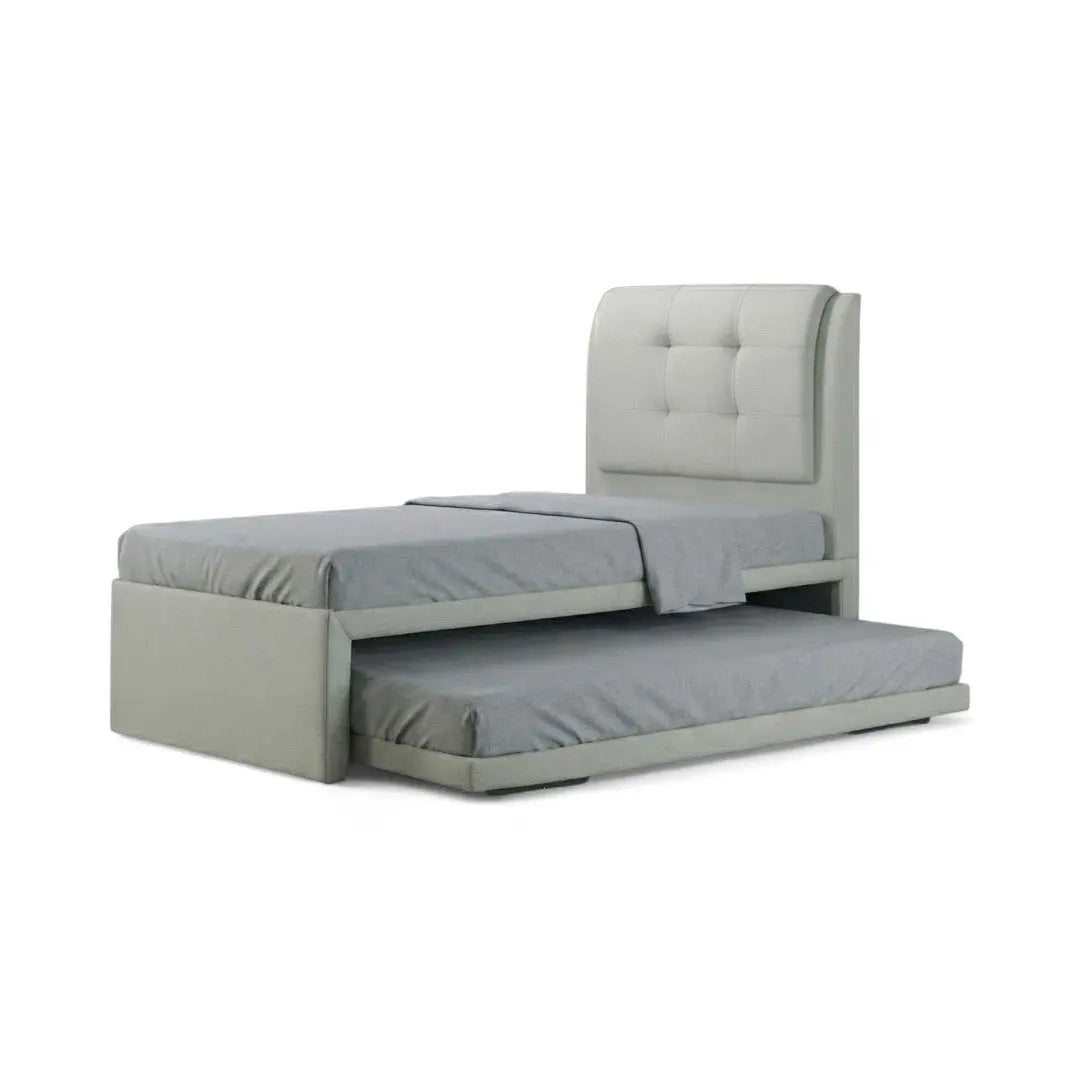 Soluxe 3-in-1 Lift Up / 2-in-1 Pull Out Bed Frame | Square Tufted Headboard | Moisture-Proof Fabric | Space Saving Guest Bed Grandeur Furnishings