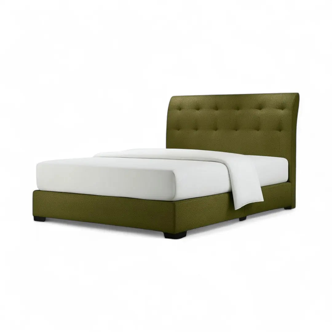 Velaris Fabric Bed Frame with Roll-Top Headboard | Sturdy 8-Inch Divan Base Grandeur Furnishings