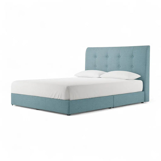 Auralis Modern Upholstered Bed Frame with Tufted Headboard | 8-Inch Divan Base Grandeur Furnishings